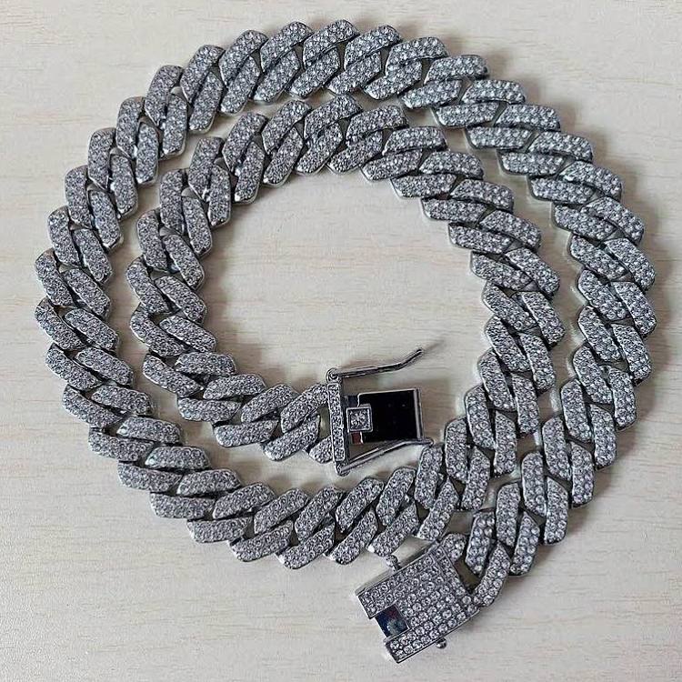 14k White Gold Diamond Chain