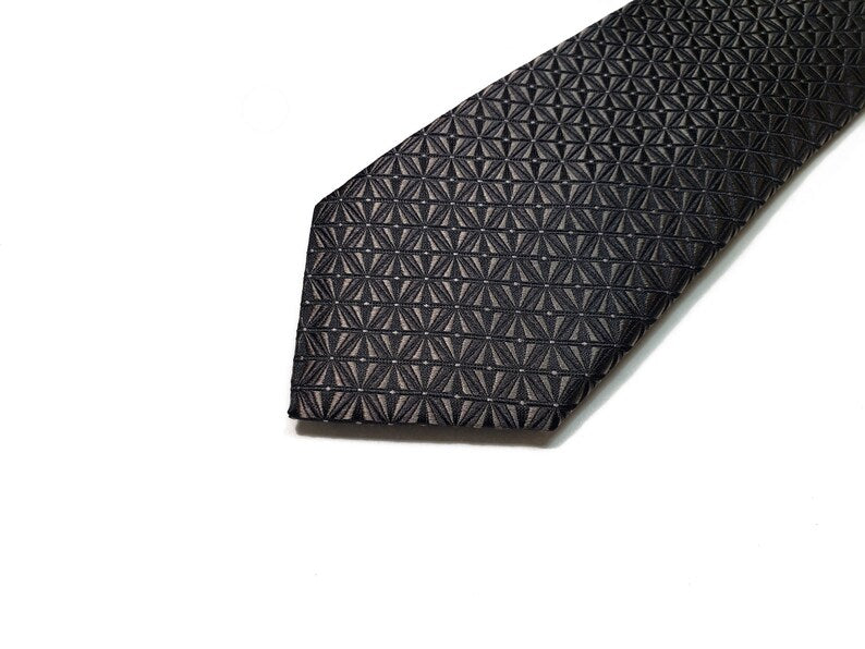 Brown On Black Silk Tie