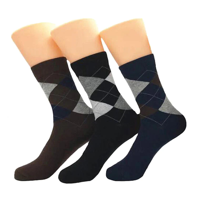 Multicolor Men’s Dress Socks 3 Pack Bundle