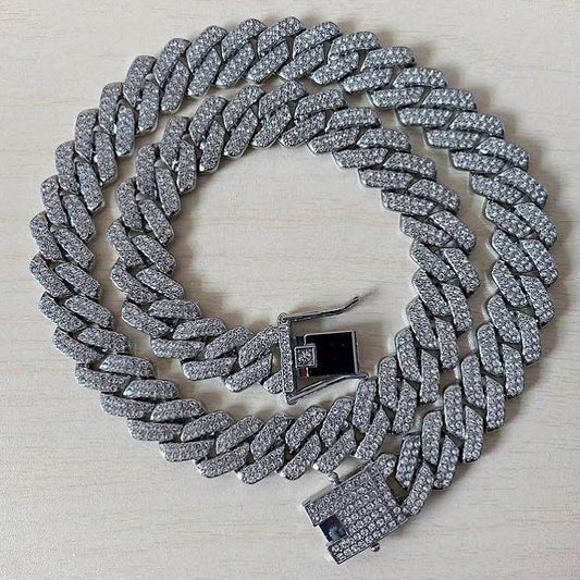14k White Gold Diamond Chain