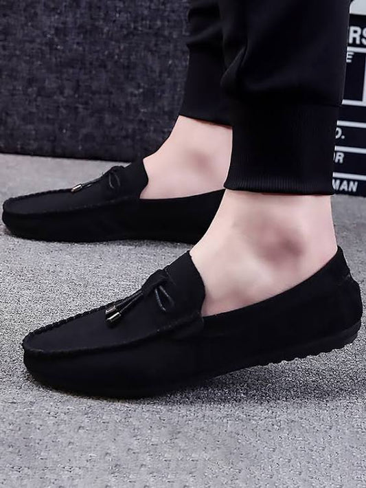 Men’s Fashion Casual Bow Decor Faux Suede
