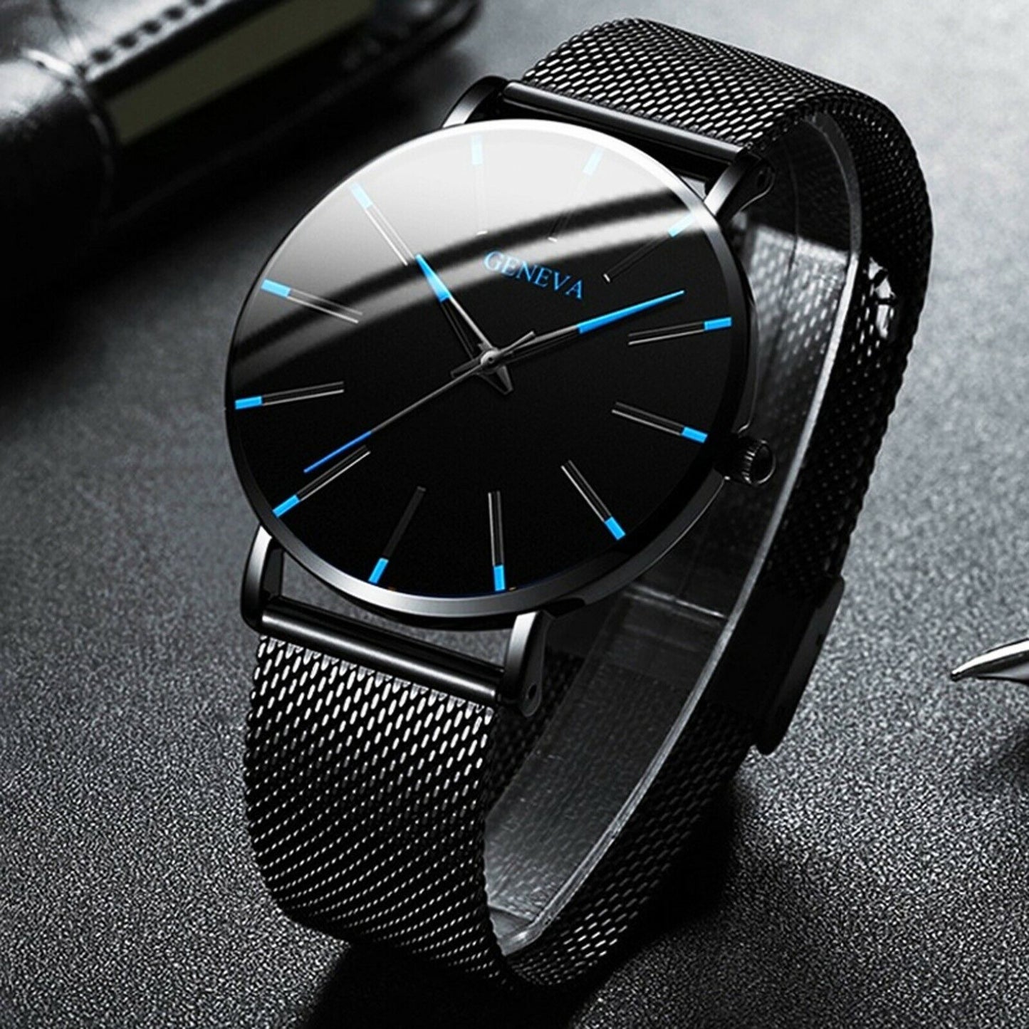 Black Geneva Men’s Watch