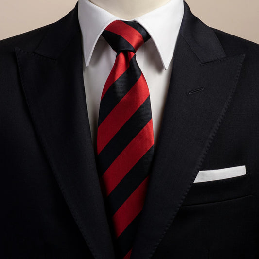 Stripped Navy & Red Tie