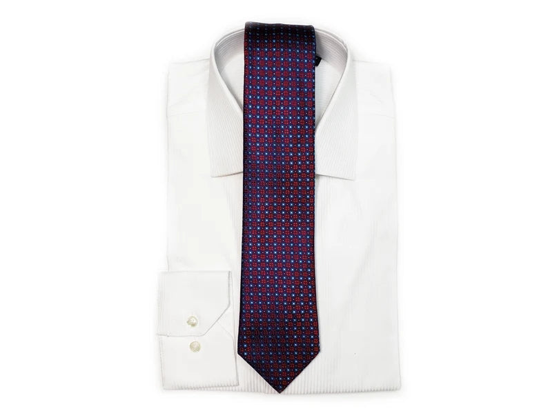 Silk Tie Square Navy Blue & Red